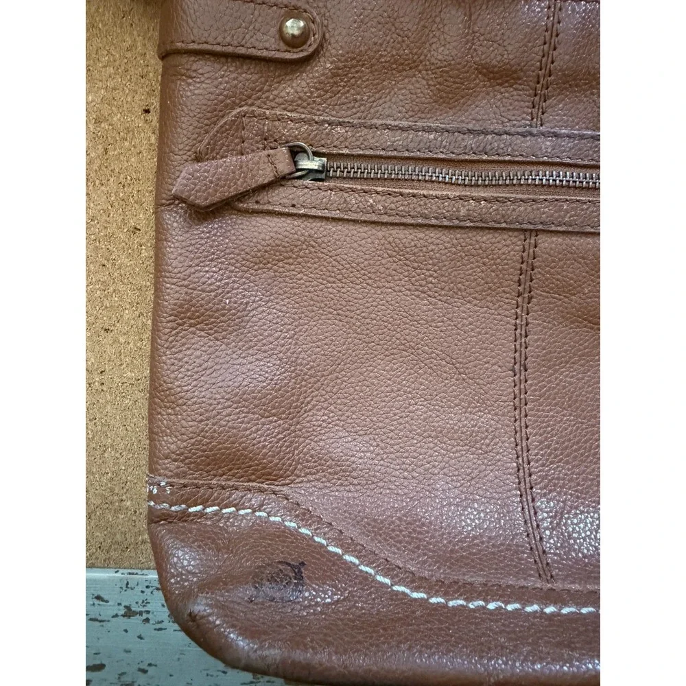 born leather crossbody purse brown shoulder bag distressed vintage